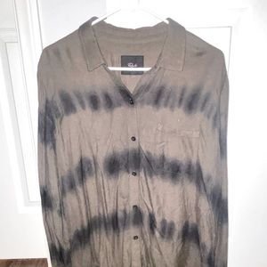 Rails Sage Green Tie Dye Button-up Flannel shirt